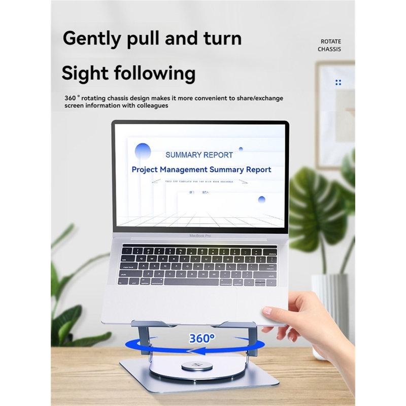 Adjustable And Foldable Laptop Stand With Cooling Fan, Grey