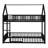 Twin Over Twin Bunk Bed With Door And Fence, Metal House Bed Frame With Guardrail And Ladder-55239931