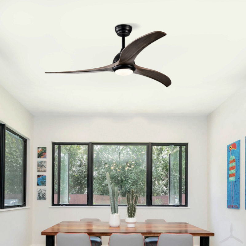52" Ceiling Fan, Indoor Outdoor Ceiling Fan With Light With Remote Control, Noiseless Reversible Motor, 6 Speed ,3 Colour , For Patio Living Room, Bedroom, Office,Indoor