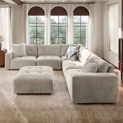 Esme 120" Modern Modular Oversized Sectional Sofa with Chenille Fabric and Memory Foam Cushions