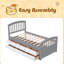 Lit plateforme simple en bois massif avec 6 tiroirs