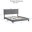 Lit plateforme tapissier avec tête de lit capitonnée en lin | Tissu, support à lattes de bois, aucun sommier requis, assemblage facile-126450280