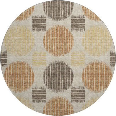 Premium Machine Washable Prisco Tan Rug