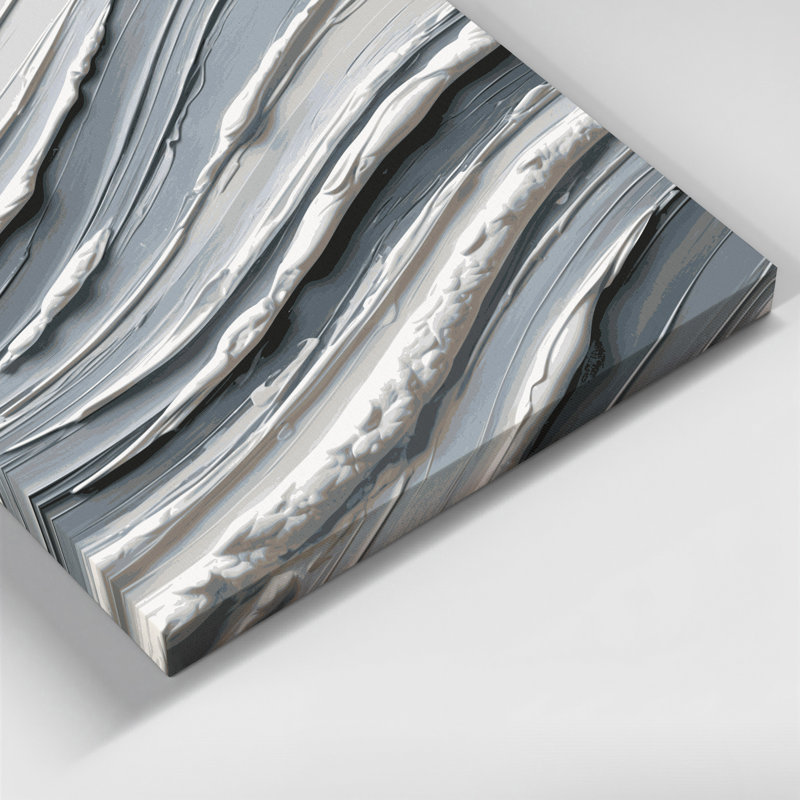 Toile horizontale à rayures horizontales gris nuage blanc gris, H 11 po x l 14 po