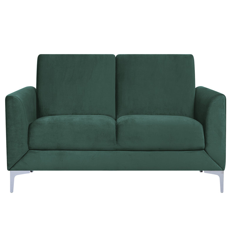 Rhomb Velvet Loveseat, Green