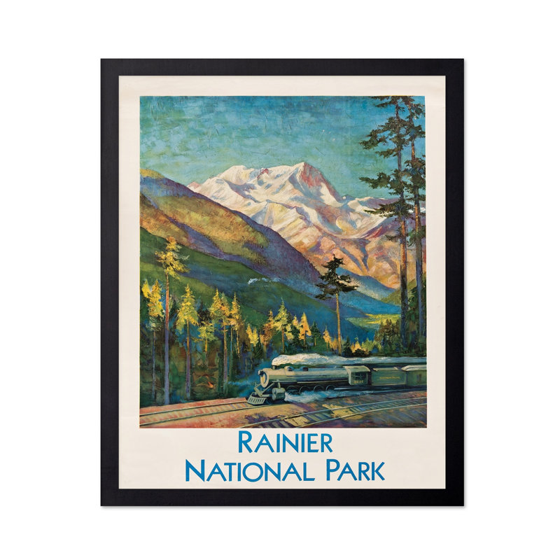 Parc national du Mont Rainier, H 16 po x l 20 po, Affiche, Cadre noir