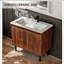 Meuble-lavabo autoportant en noyer de 76 cm avec lavabo en céramique-87474257