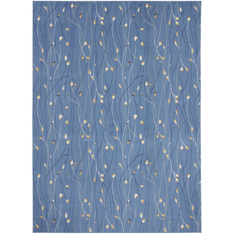 Tapis bleu Bo Botanical Eclectic, Rectangle 8 pi 6 po x 12 pi
