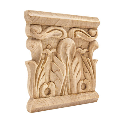Applique en bois 3/8 po x 3 po x 1/2 po Acanthus