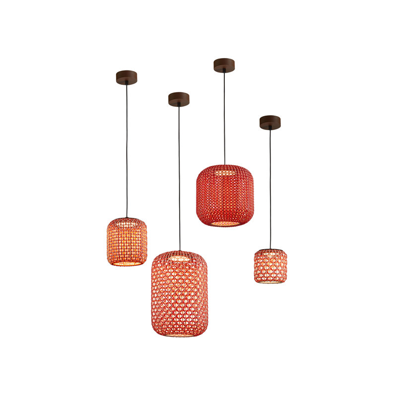 Nans 1 - Light Drum LED Pendant, Red