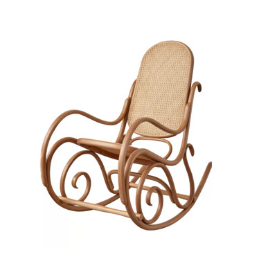Casual Rattan Solid Wood Rocking Chair Rocking Chair by ChairVogue