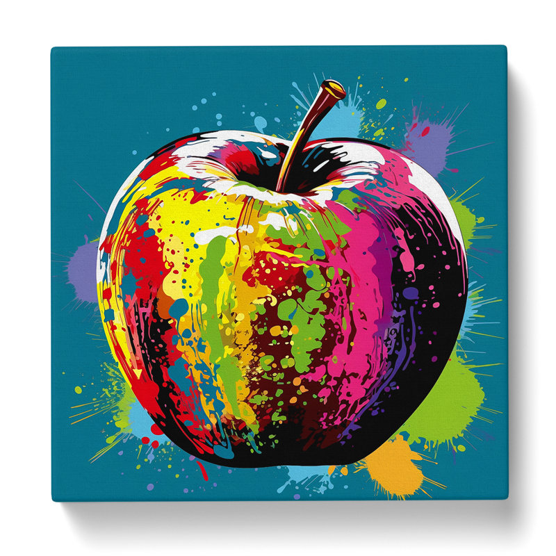 Apple Pop Art - Wrapped Canvas - Framed Print, 35cm H x 35cm W x 3cm D
