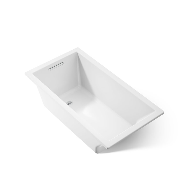 Underscore 60" x 32" Drop In Soaking Acrylic Bathtub, 21" H x 32" W x 60" D, White