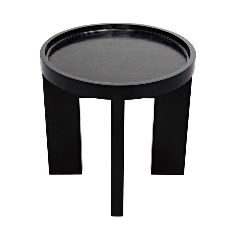 Gavin Hand-Rubbed Black Mahogany Round Side Table
