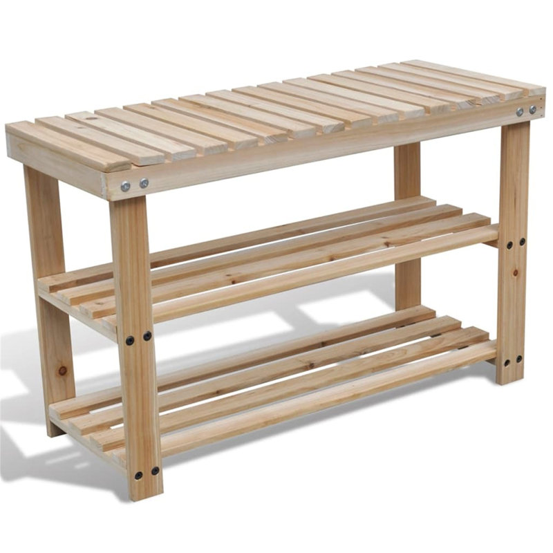 Minton 6 Pair Solid Wood Shoe Rack