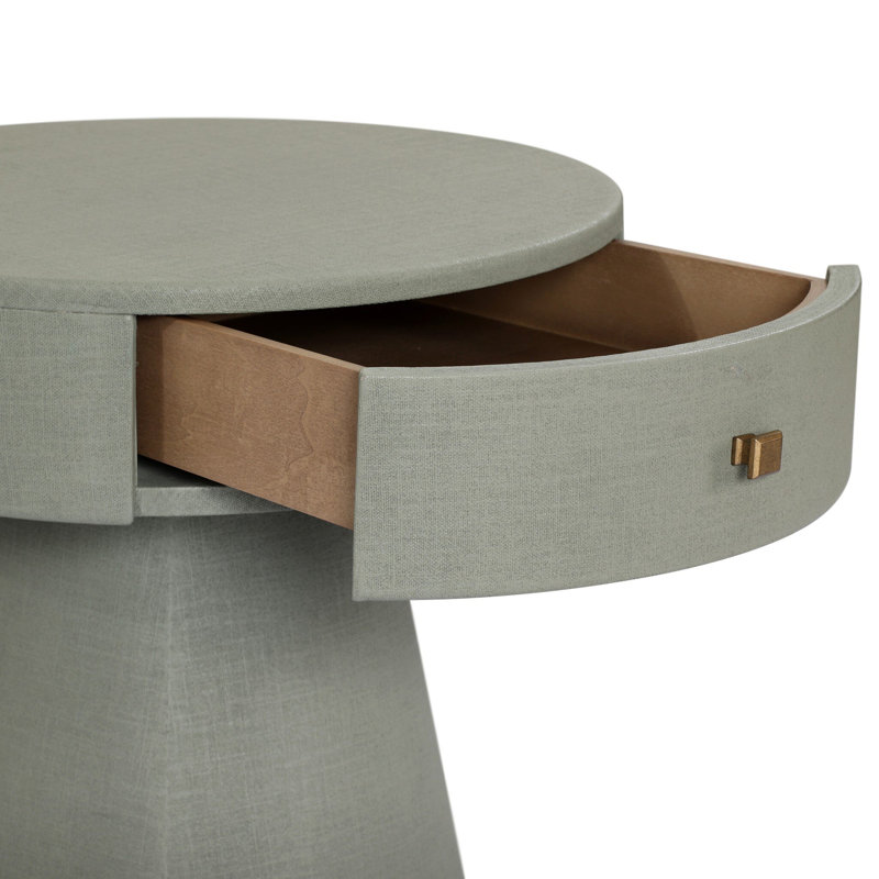 Chiro Nightstand-Black Linen, Laurel Sage