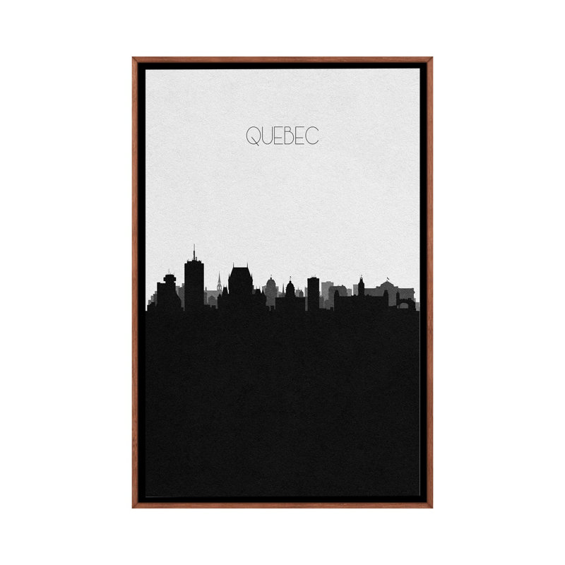 Quebec, Canada City Skyline by Ayse Deniz Akerman - Print on Canvas, 66.04 cm H x 45.72 cm W, Brown