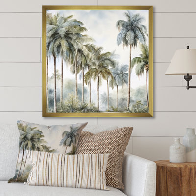 Palmiers sur la plage II, impression sur toile