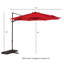 Parasol de marché de 120 po avec support Ruhina
