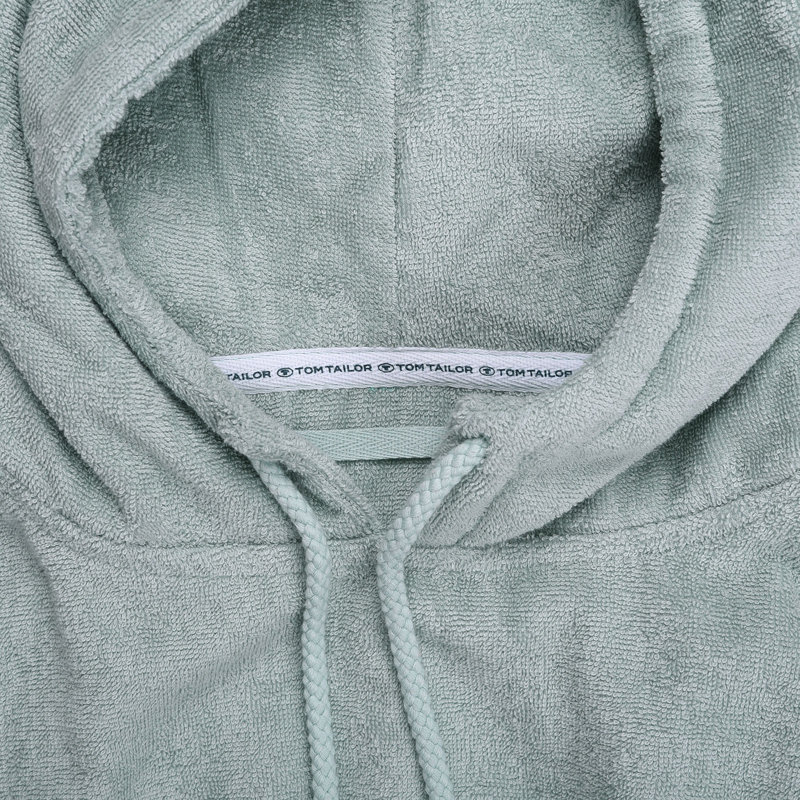 Cotton Terry Cloth Above Knee Bathrobe, L/XL, Fresh Sage