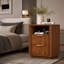 Table de chevet en bois avec tiroirs de rangement et station de recharge USB-C, ensemble de 2-1699690392