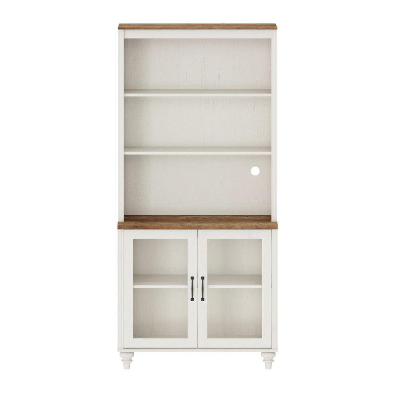 Scarlett Sideboard Cabinet With Bar Hutch, 72"H Farmhouse Sideboard Credenza For Dining Room, Modern Buffet Cabinet With 3 Tier Shelf And Glass Doors, Large Storage Cabinet With 6 Drawers For Kitchen , White