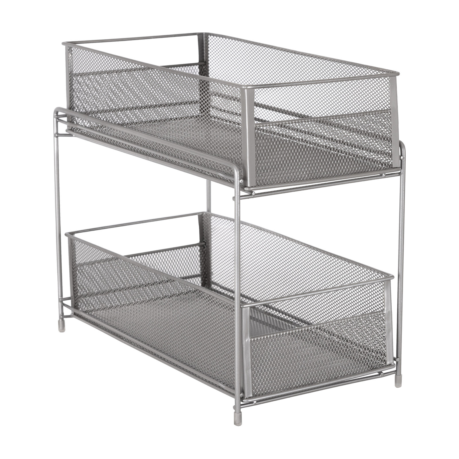 Seville Classics 2-Tier Metal Mesh Sliding Cabinet Baskets