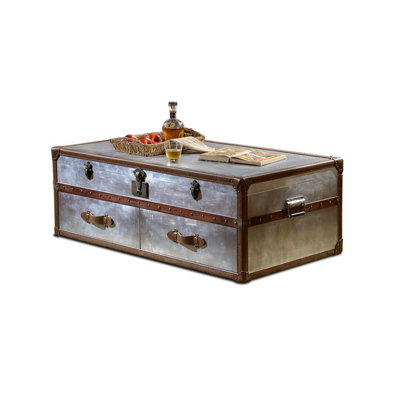 Rustic Vintage Rivet Storage Coffee Table Single Coffee Table