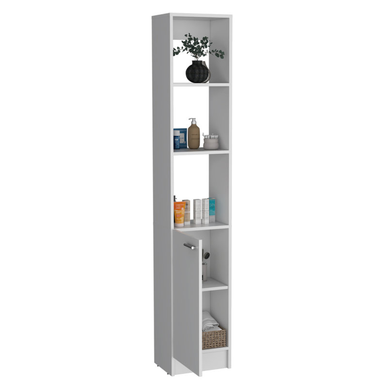 White Linen Cabinet With 1-Door