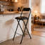 Ensemble de 2 tabourets de bar pliables, assise en cuir avec cadre en métal d'une hauteur de 29,5 po pour îlot de cuisine