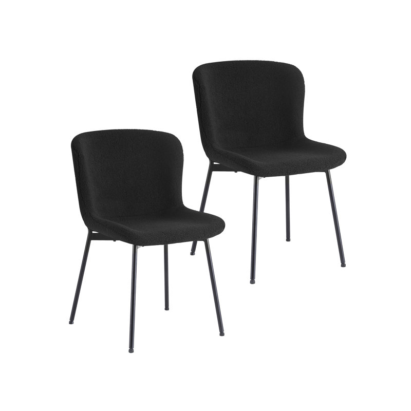 Ravn Fabric Dining Chairs with Steel Legs, Black