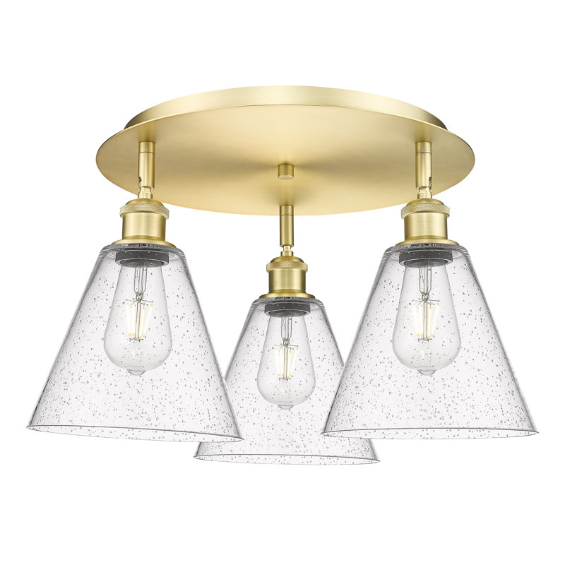 Berek Glass Flush Mount, Seedy, Satin Gold