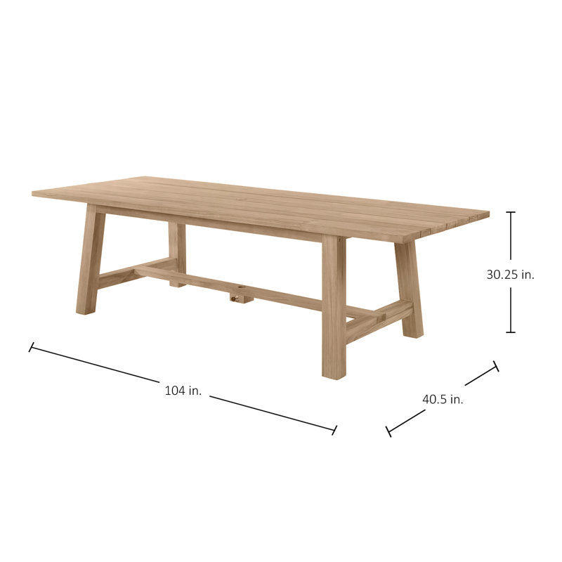 Paige Outdoor Dining Table, Natural Teak