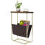 Pine Wood Top Metal Frame Side Table