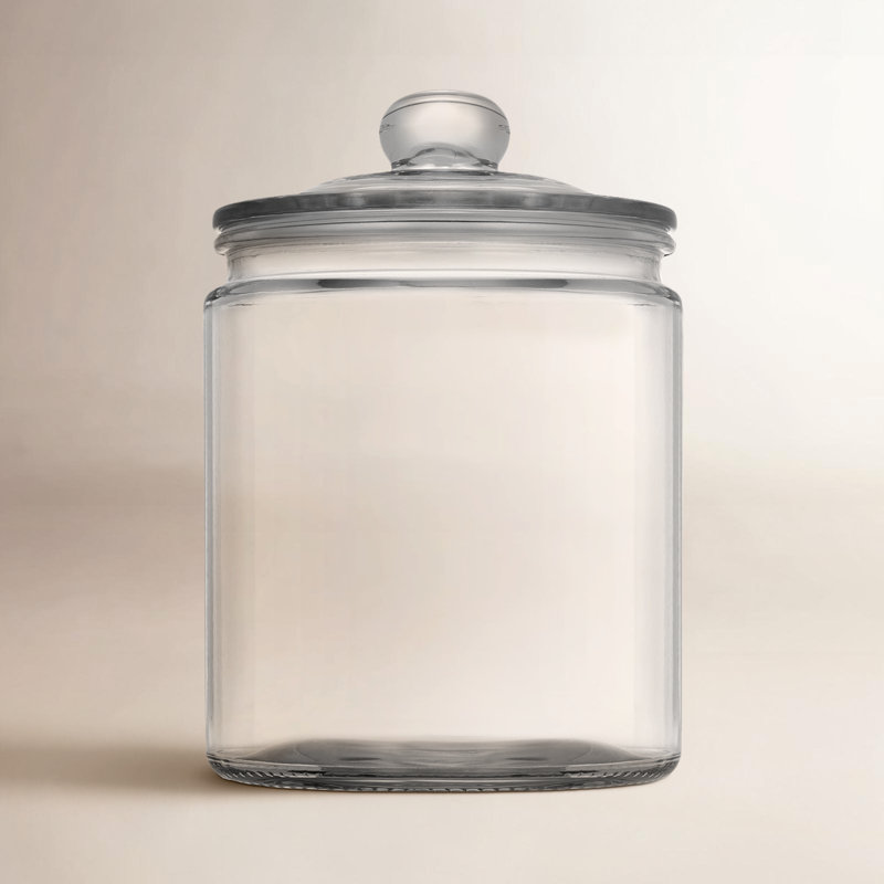 JoyJolt Glass Cookie Jar with Airtight Lid, 67oz.