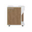 Armoire de rangement sous évier pour évier sur piédestal, organisateur de salle de bain compact avec compartiment latéral, chêne blanc et naturel