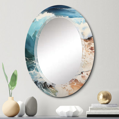 Miroir mural ovale, miroir décoratif bord de mer - Beladora