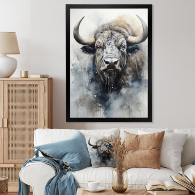 " Gray Buffalo Majestic Profile Pointillism "