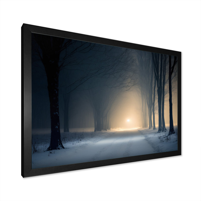 Wintercalm pendant la forêt Winter Time V - reproduction sur toile, Toile avec cadre photo noir, H 12 po x l 20 po x P 1 po