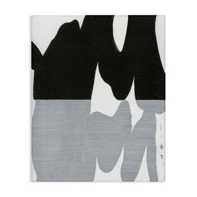 Art mural noir sur toile de forme organique par Jodi Fuchs