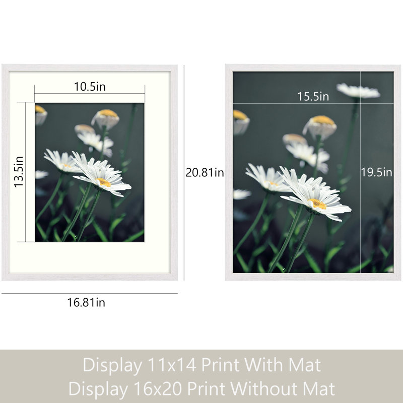 Charli Picture Frame with Mat, White