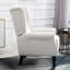Fauteuil à boutons de couleur crème, pieds carrés, pour chaise de salon avec base blanche et base stable