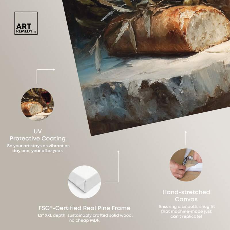 «Broken Bread I Christian Boussingault», reproduction d'art sur toile, 15 x 10, 10"H x 15"W, Canvas Unframed