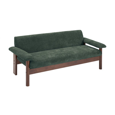 Luma 72.8-Inch Modern Scandinavian Upholstered 2-Seater Loveseat with Plush Armrest Pillows and Solid Rubberwood Frame