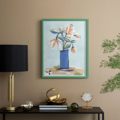 Botanica Bouquet II, reproduction encadrée - bois massif