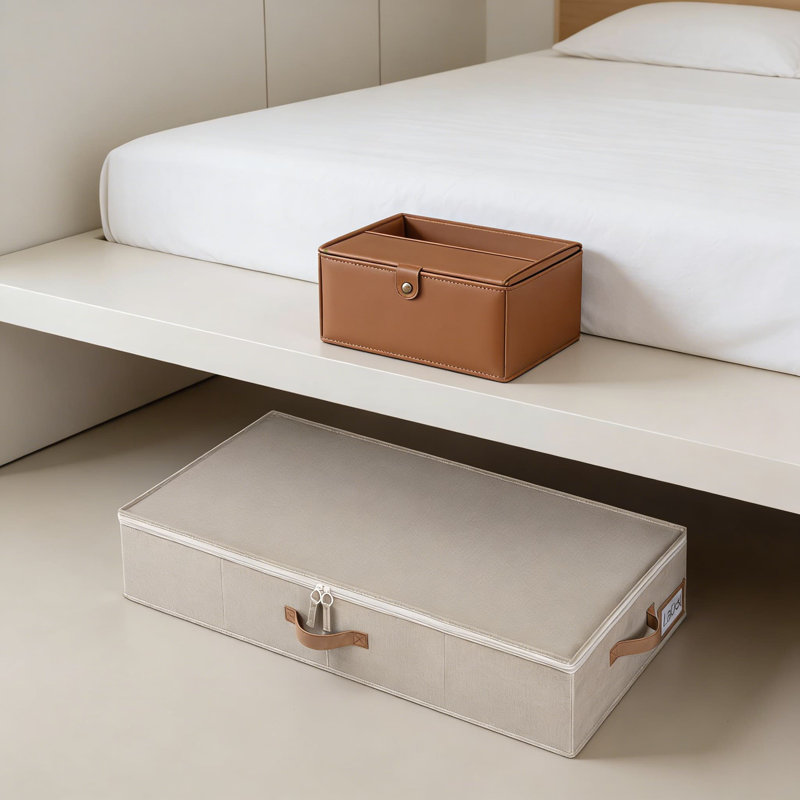 Contenants de rangement sous le lit avec couvercle, paquet de 2 bacs de rangement sous le lit en tissu pour les vêtements, la literie et les articles saisonniers, conception durable et peu encombrante