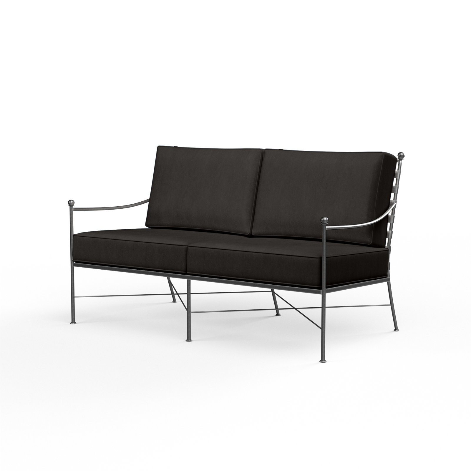 Lucier 52" Sunbrella® Patio Loveseat, Spectrum Carbon Sunbrella® Plainweave
