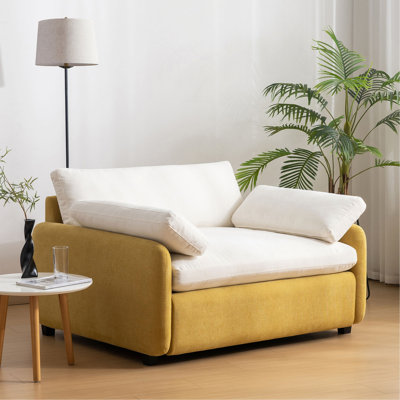 Canapé simple surdimensionné en chenille 50 * 43 ", fauteuil d'appoint large et profond, fauteuil confortable rembourré moderne, canapé-lit avec coussins pour salon et appartement