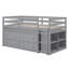 Lit mezzanine simple gris avec bureau portable et tablettes supplémentaires avec rangement, finition, structure en bois massif-1142042751-1142042750