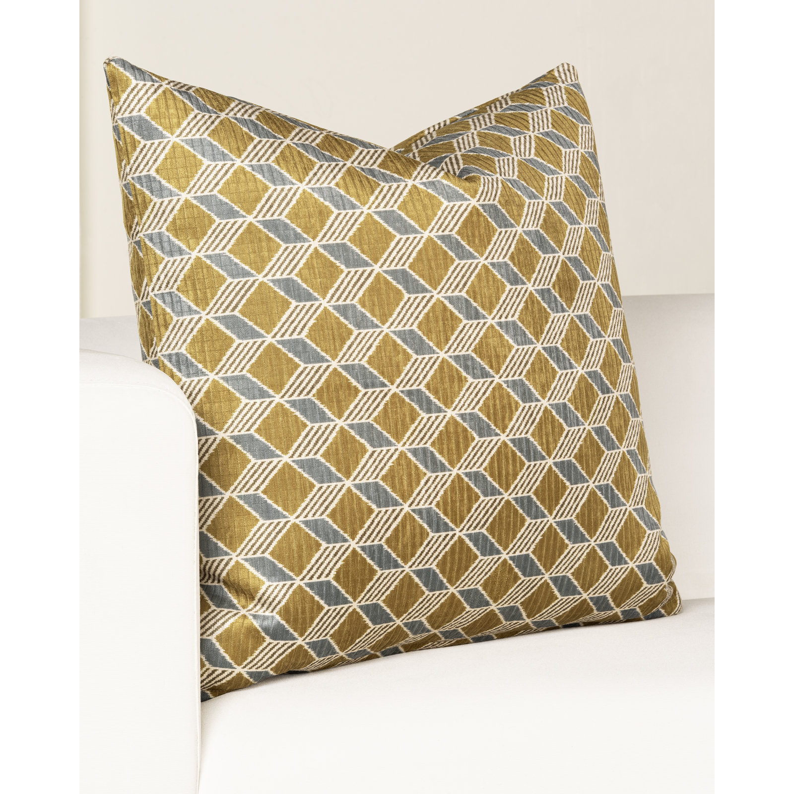Floating Cubes Accent Pillow, Square 20", Feather